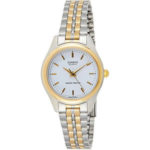 Casio LTP1129G-7A Mujeres Relojes plata dorado