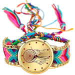 TOOGOO Reloj de Pulsera de Correa Trenzada Hecha de mano Atrapasuenos Amistad Reloj de Cuarzo para Mujer